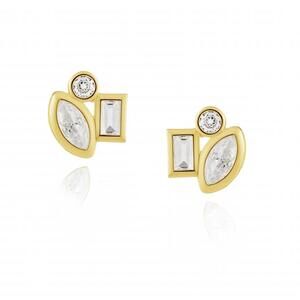 NEW SAHIRA women's amber studs earrings in gold